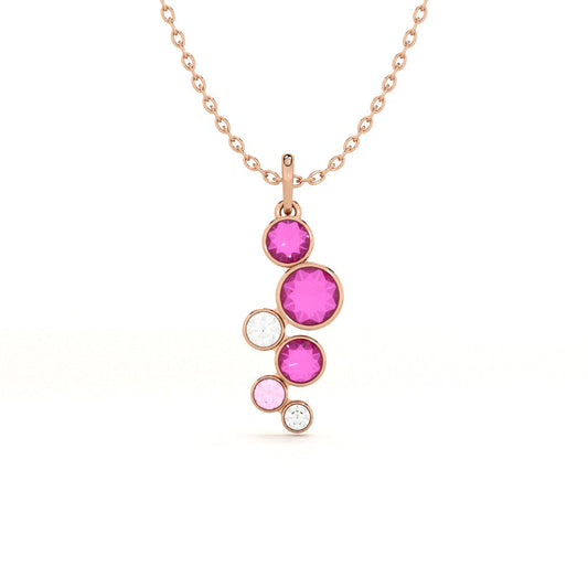 Berry Bubble 925 Sterling Silver Rose Gold Pendant Necklace