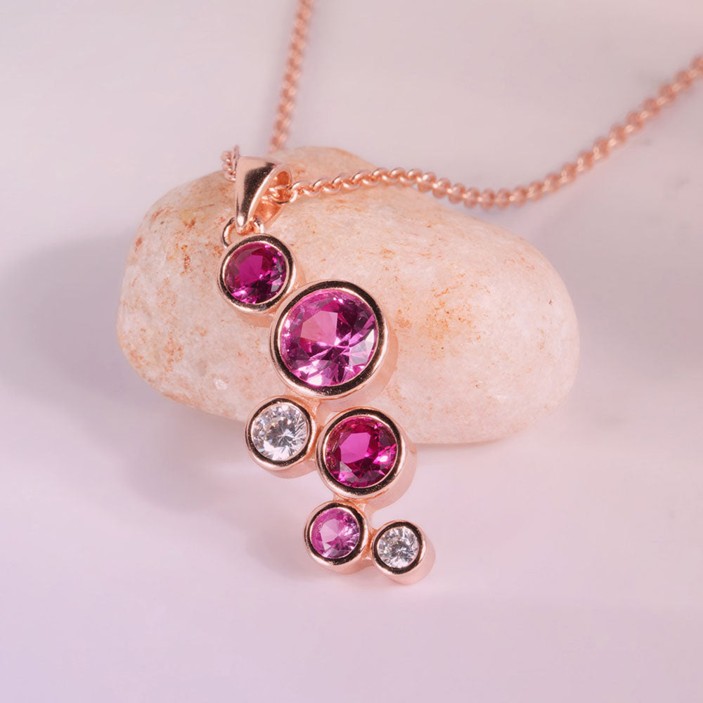 Berry Bubble 925 Sterling Silver Rose Gold Pendant Necklace