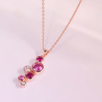 Berry Bubble 925 Sterling Silver Rose Gold Pendant Necklace