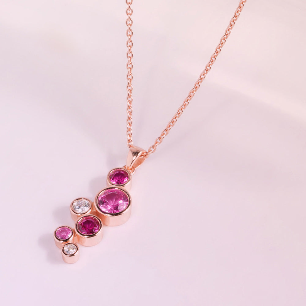 Berry Bubble 925 Sterling Silver Rose Gold Pendant Necklace