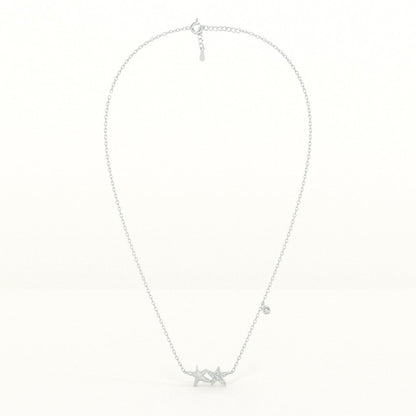 Silver Star Necklace with Pave Accents