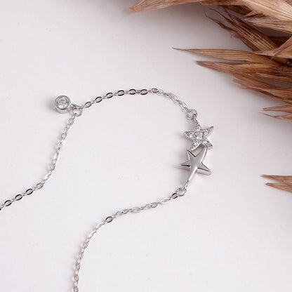 Silver Star Necklace with Pave Accents