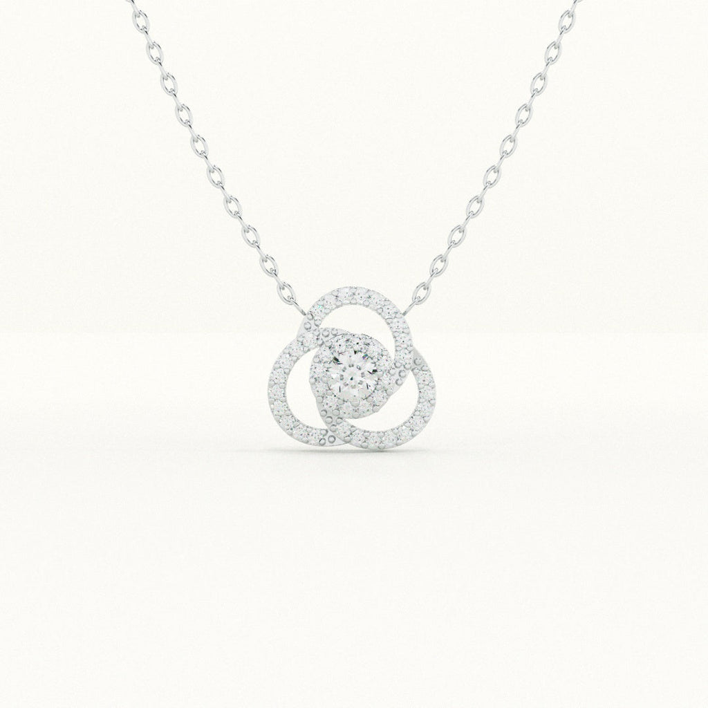 Interlinked Halo Circle 925 Sterling Silver Necklace