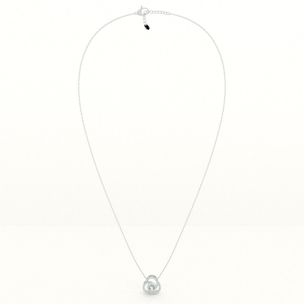 Interlinked Halo Circle 925 Sterling Silver Necklace