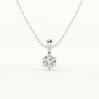 Classic Solitaire 925 Sterling Silver Necklace