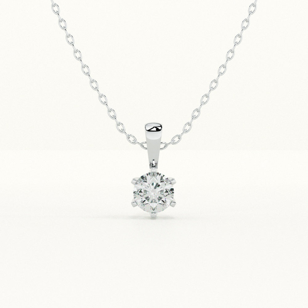 Classic Solitaire 925 Sterling Silver Necklace