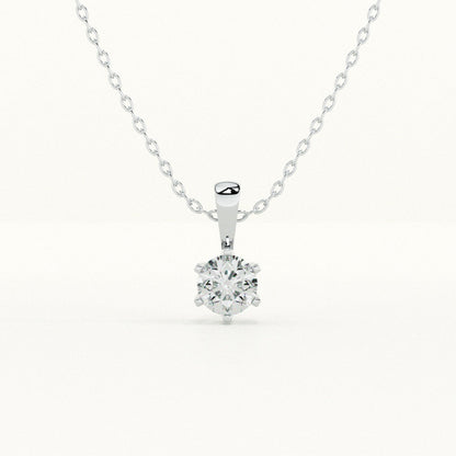 Classic Solitaire 925 Sterling Silver Necklace