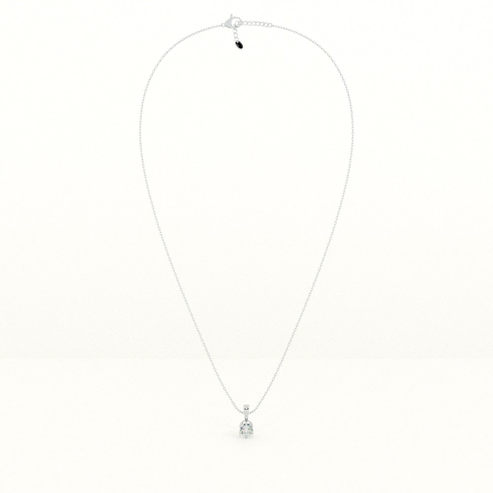 Classic Solitaire 925 Sterling Silver Necklace