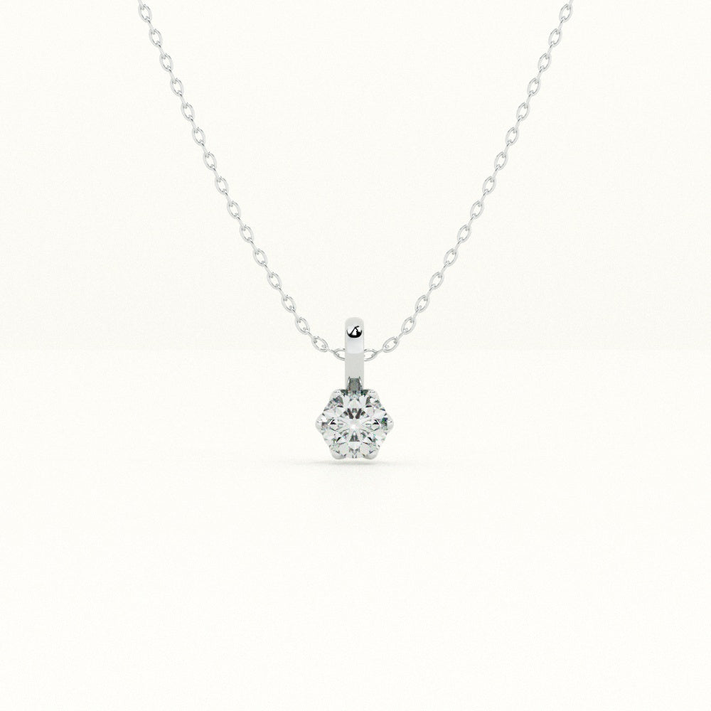 Hexa Halo Diamond 925 Sterling Silver Necklace