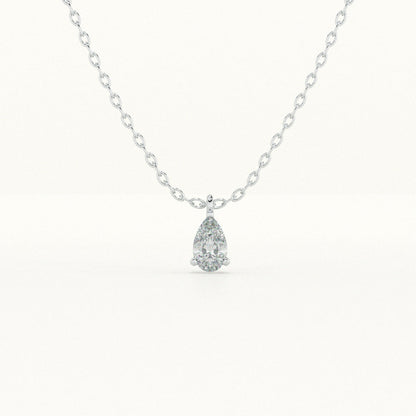 Teardrop Solitaire 925 Sterling Silver Necklace