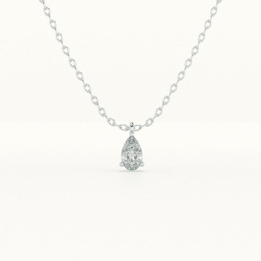 Teardrop Solitaire 925 Sterling Silver Necklace