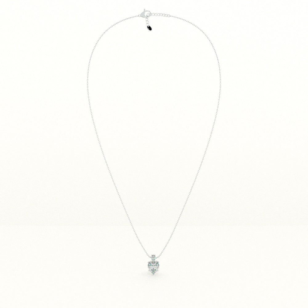 Heart-Cut Solitaire 925 Sterling Silver Necklace