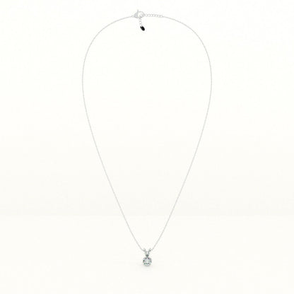 Floral Halo Diamond 925 Sterling Silver Necklace