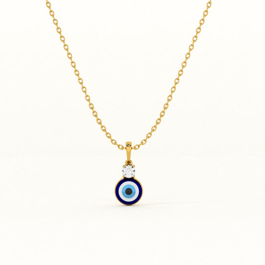 Single Stone Evil Eye 925 Silver Necklace