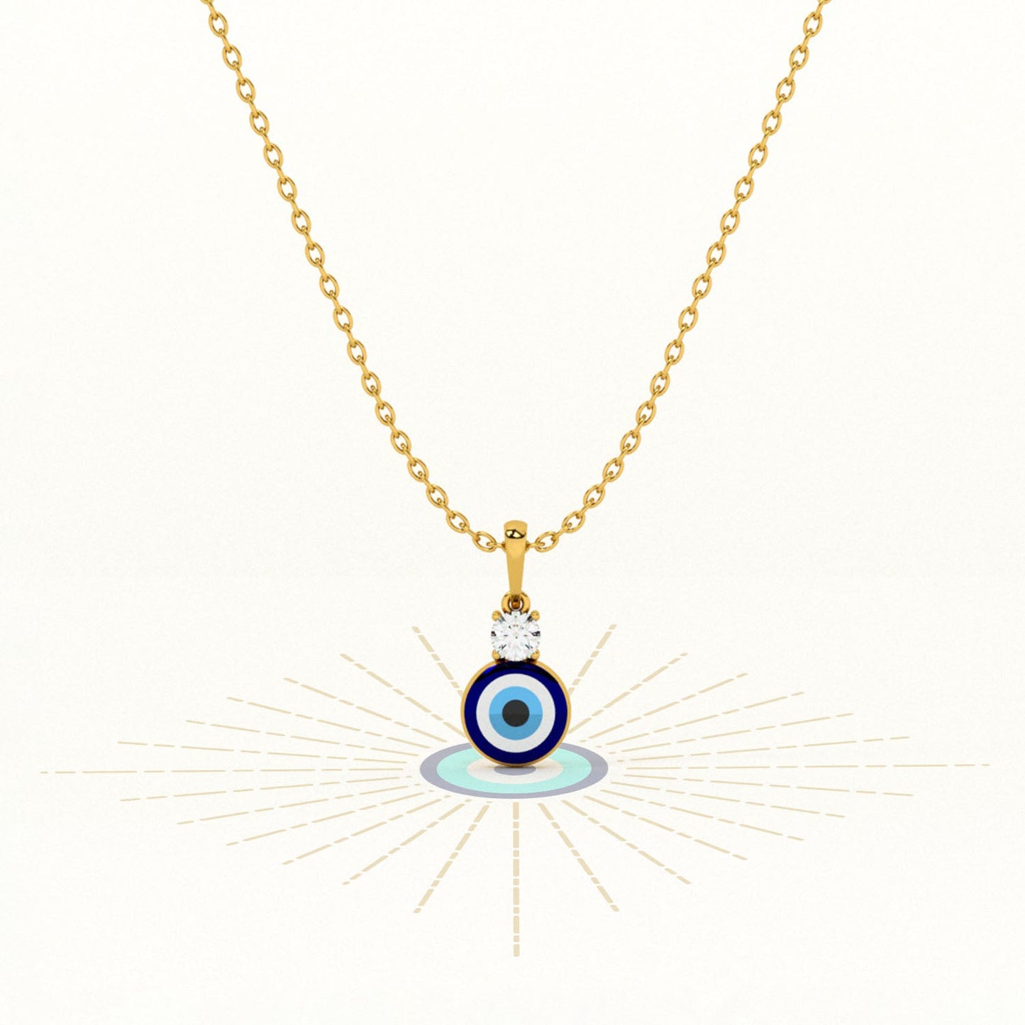 Single Stone Evil Eye 925 Silver Necklace