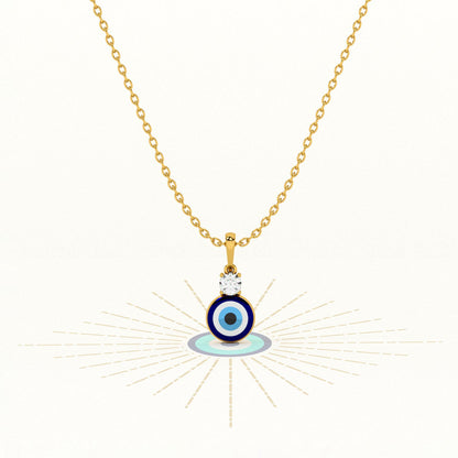 Single Stone Evil Eye 925 Silver Necklace