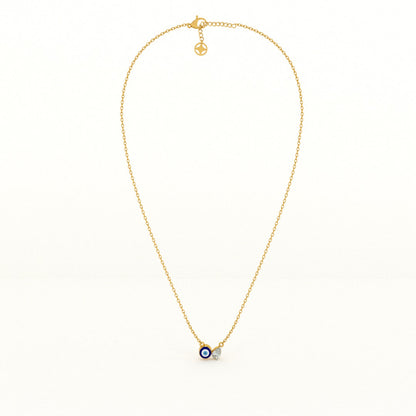 Evil Eye DuoStone 925 Silver Necklace
