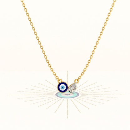 Evil Eye DuoStone 925 Silver Necklace