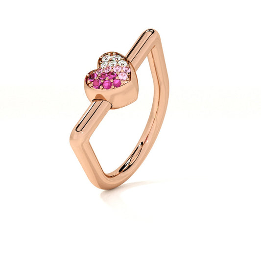Pink Mirage Rose Gold 925 Sterling Silver Ring