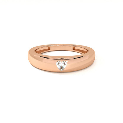 Stone of Heart Rose Gold 925 Silver Ring