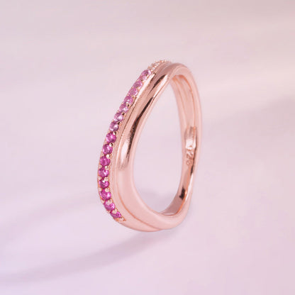 Petal Veil Rose Gold 925 Silver Ring