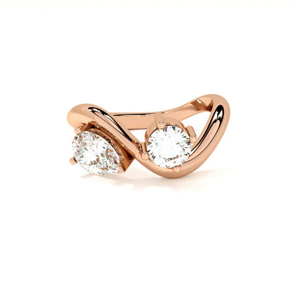 You and me Rose Gold 925 Silver Ring