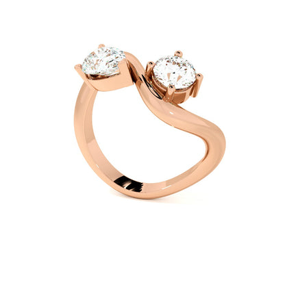 You and me Rose Gold 925 Silver Ring