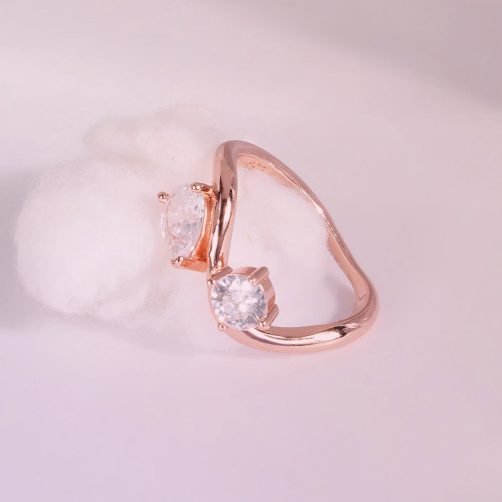 You and me Rose Gold 925 Silver Ring
