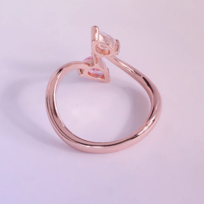 Toi et Moi Pear Rose Gold 925 Silver Ring