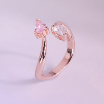 Toi et Moi Pear Rose Gold 925 Silver Ring