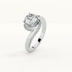 Cushion-Cut Halo 925 Sterling Silver Ring