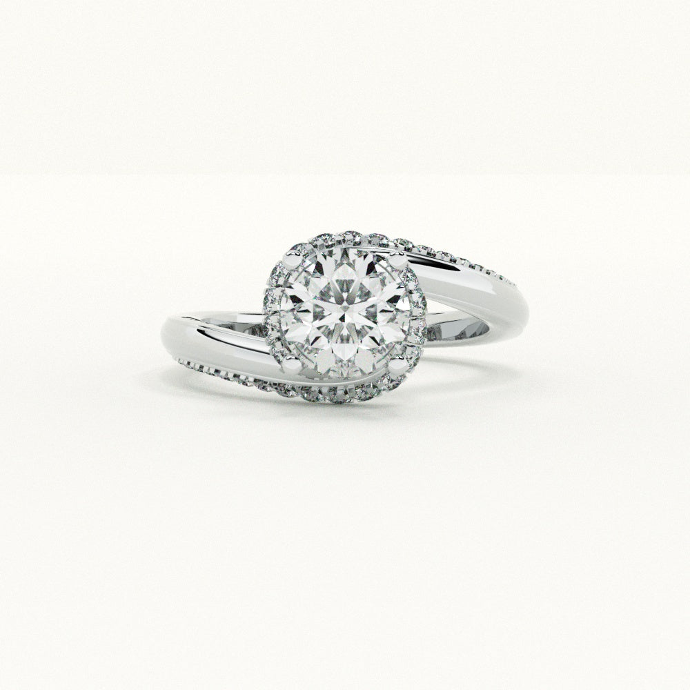 Cushion-Cut Halo 925 Sterling Silver Ring