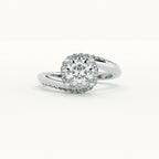 Cushion-Cut Halo 925 Sterling Silver Ring