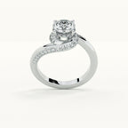 Cushion-Cut Halo 925 Sterling Silver Ring