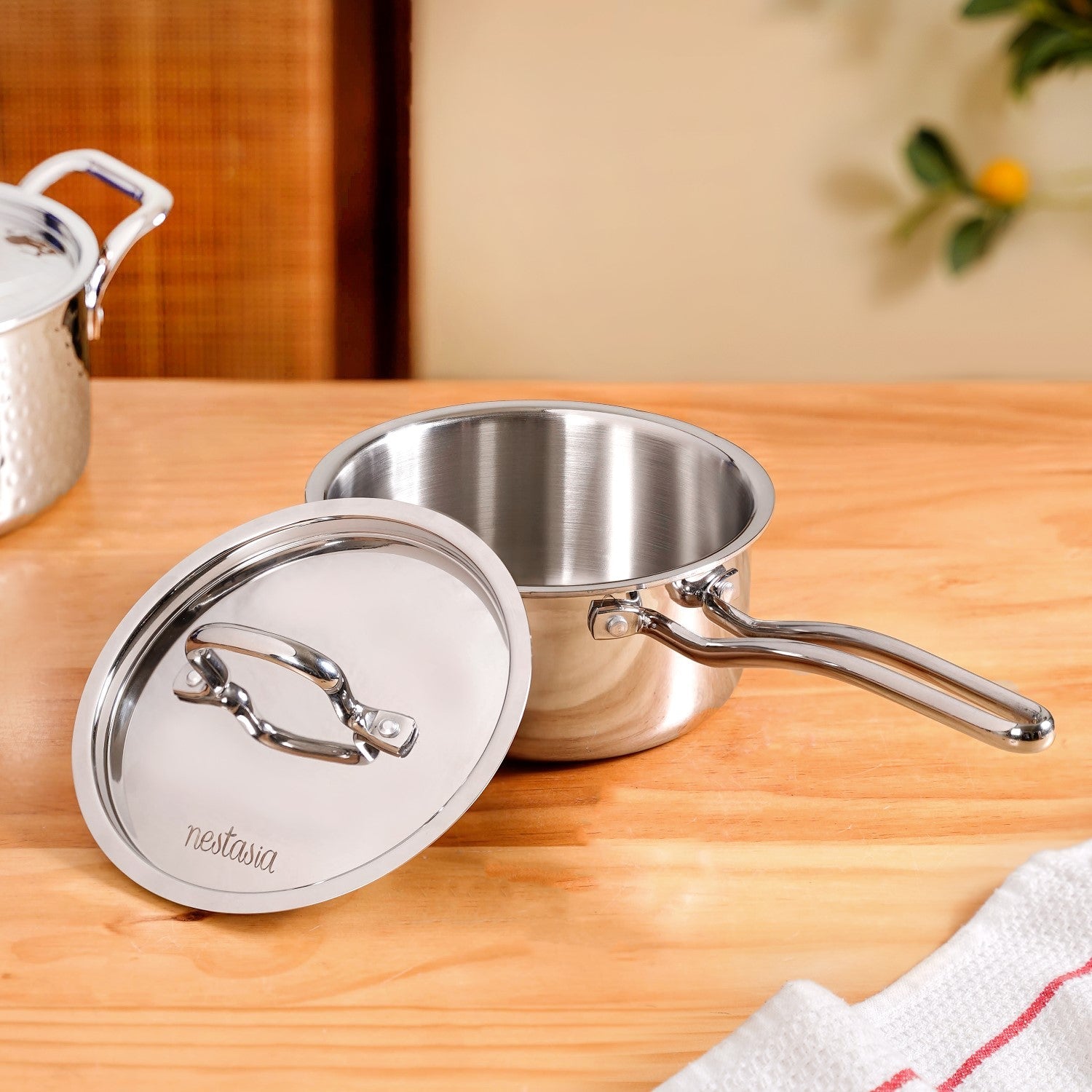 Saucepan Tri Ply Stainless Steel Heavy Bottom 1500ml