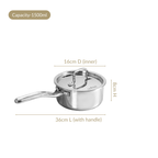 Saucepan Tri Ply Stainless Steel Heavy Bottom 1500ml