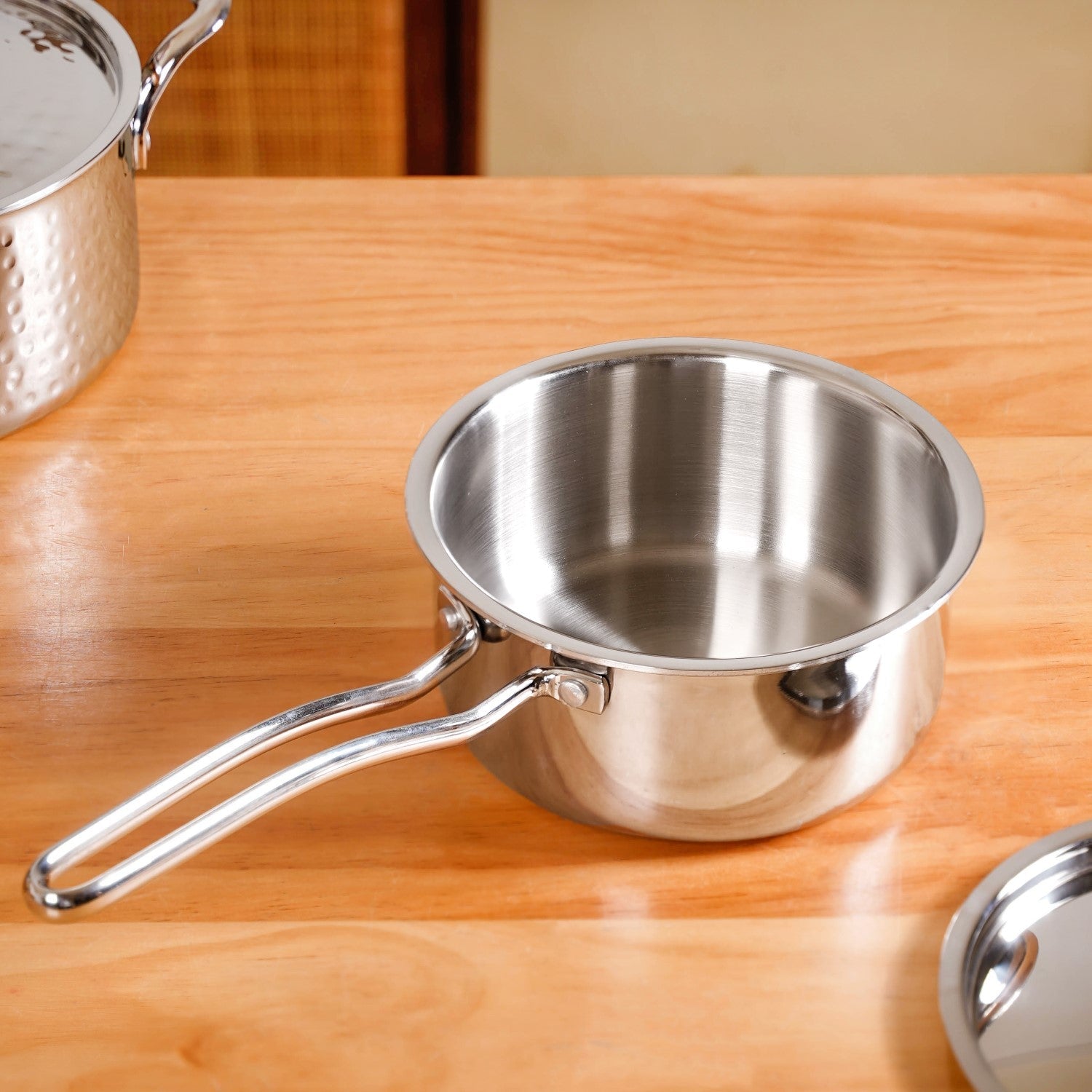 Saucepan Tri Ply Stainless Steel Heavy Bottom 1500ml