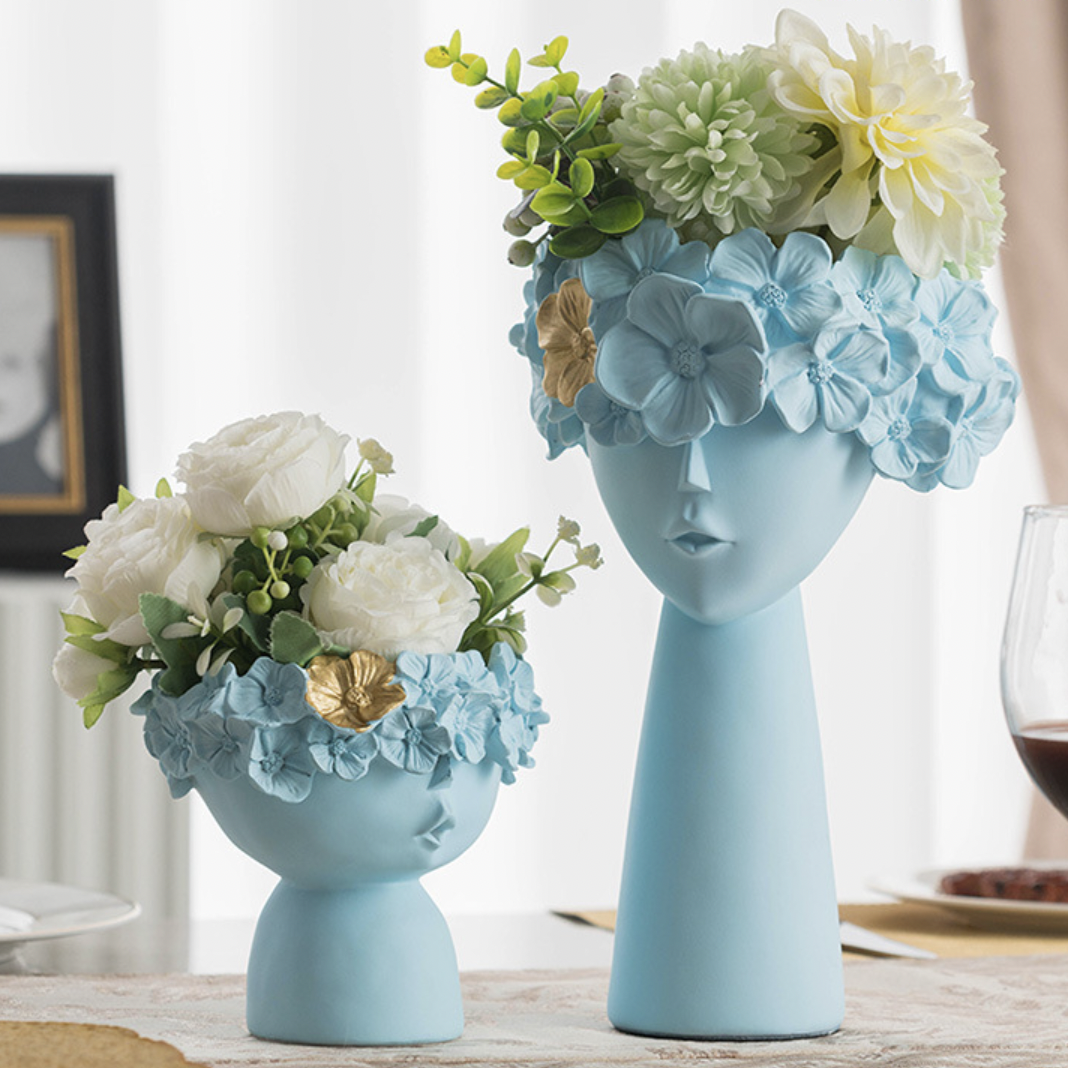 Charming Lady Blue Vase