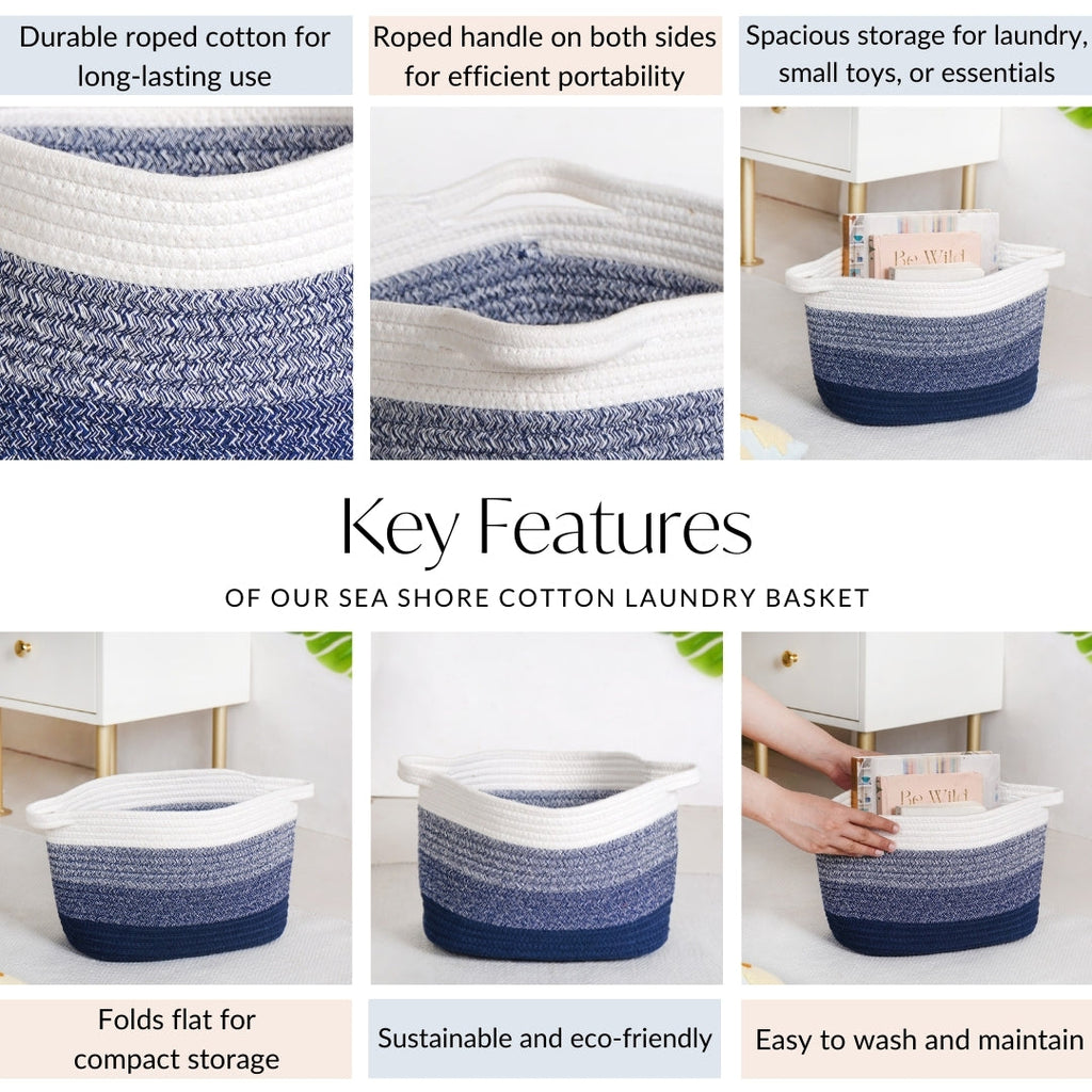 Sea Shore Laundry Basket 20cm