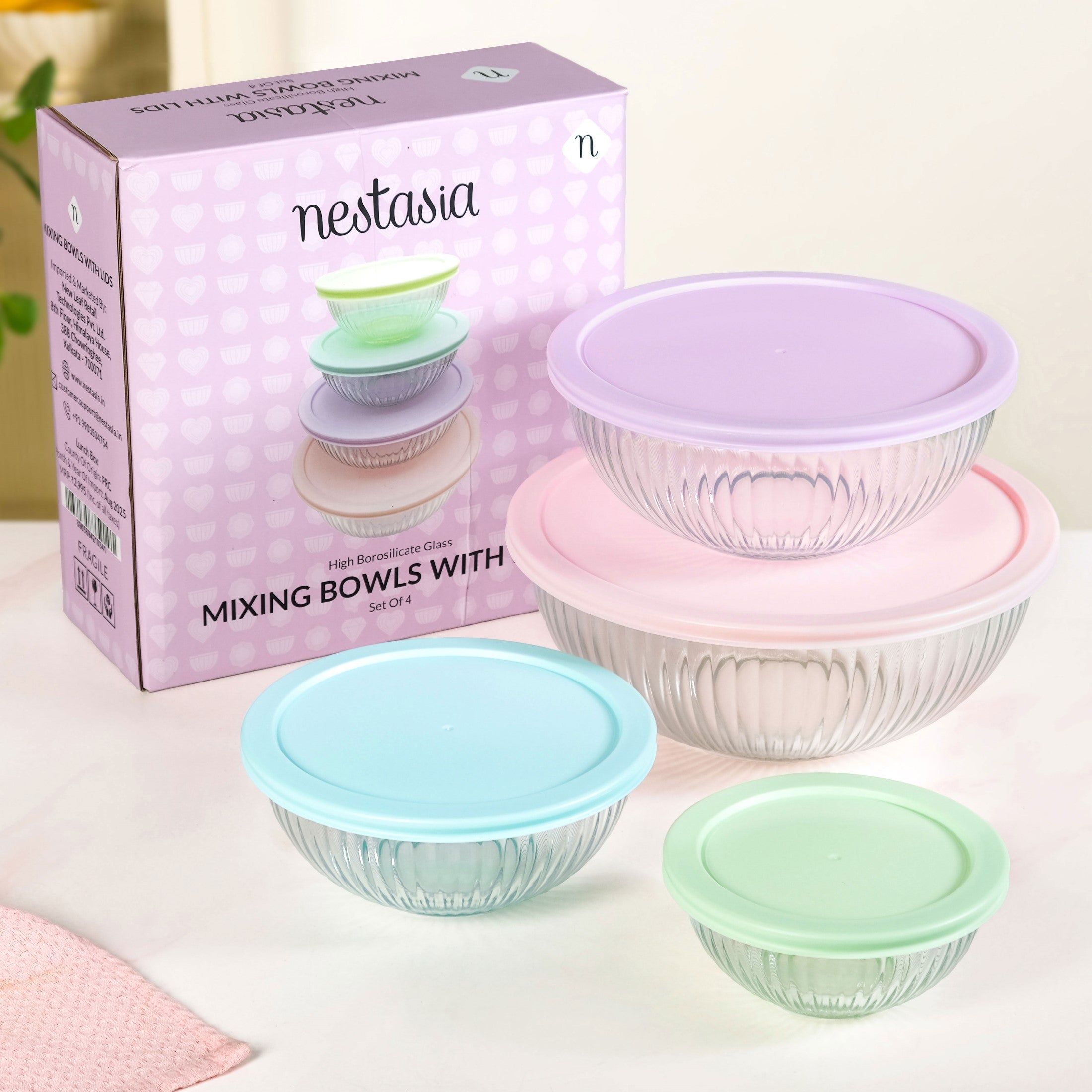 Sealpro Fluted Glass Container Set Of 4