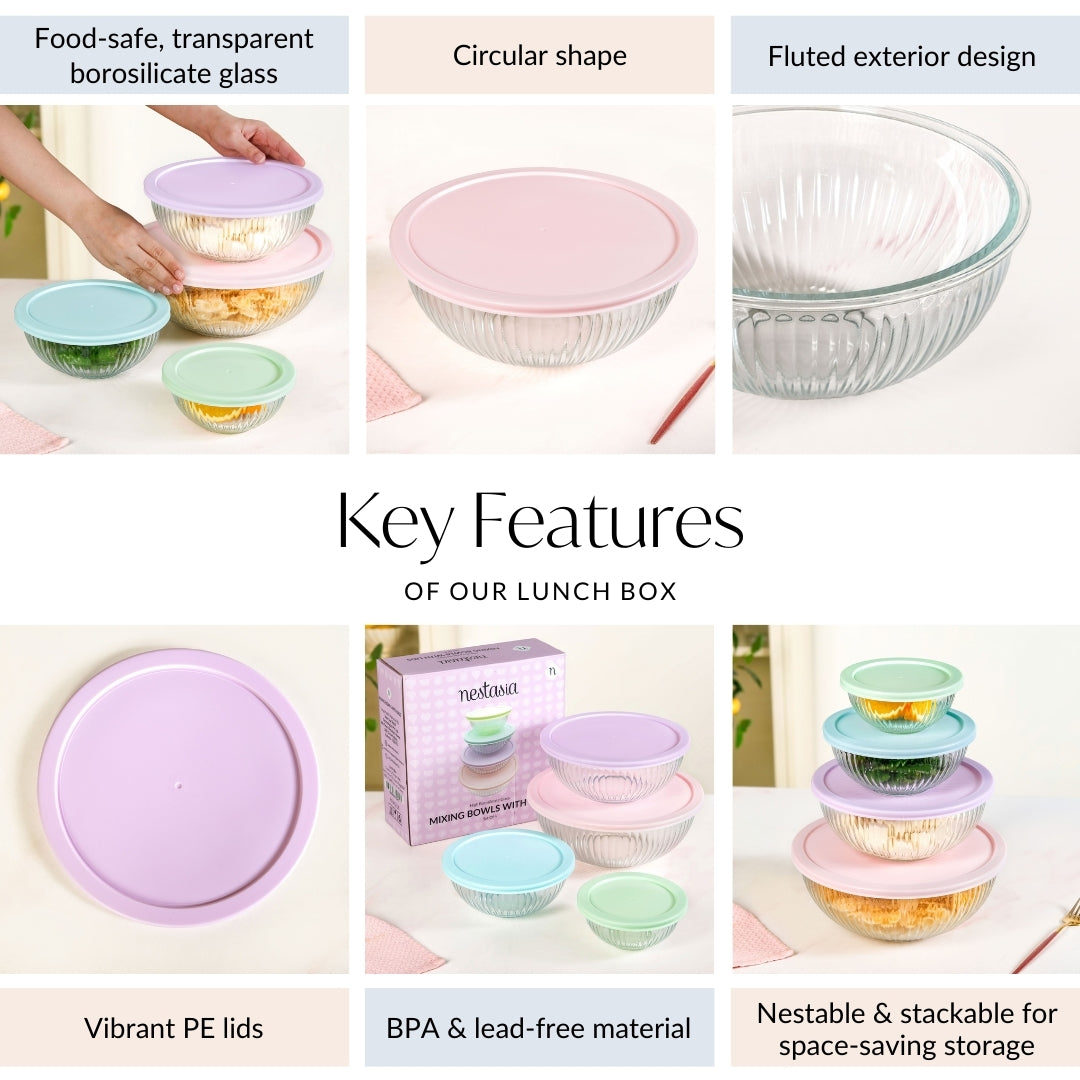 Sealpro Fluted Glass Container Set Of 4