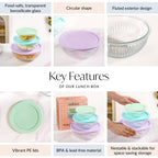 Sealpro Fluted Glass Mixing Bowls With Lids Set Of 3