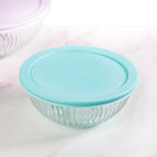 Sealpro Fluted Glass Mixing Bowls With Lids Set Of 3