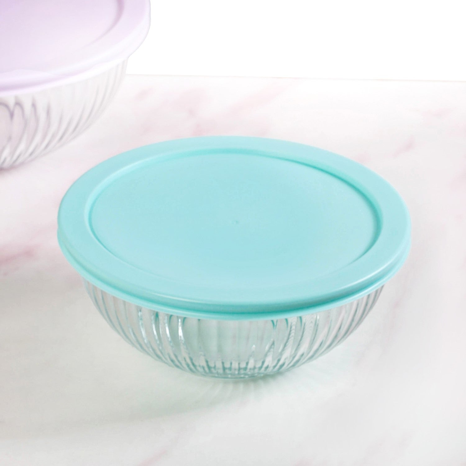 Sealpro Fluted Glass Mixing Bowls With Lids Set Of 3