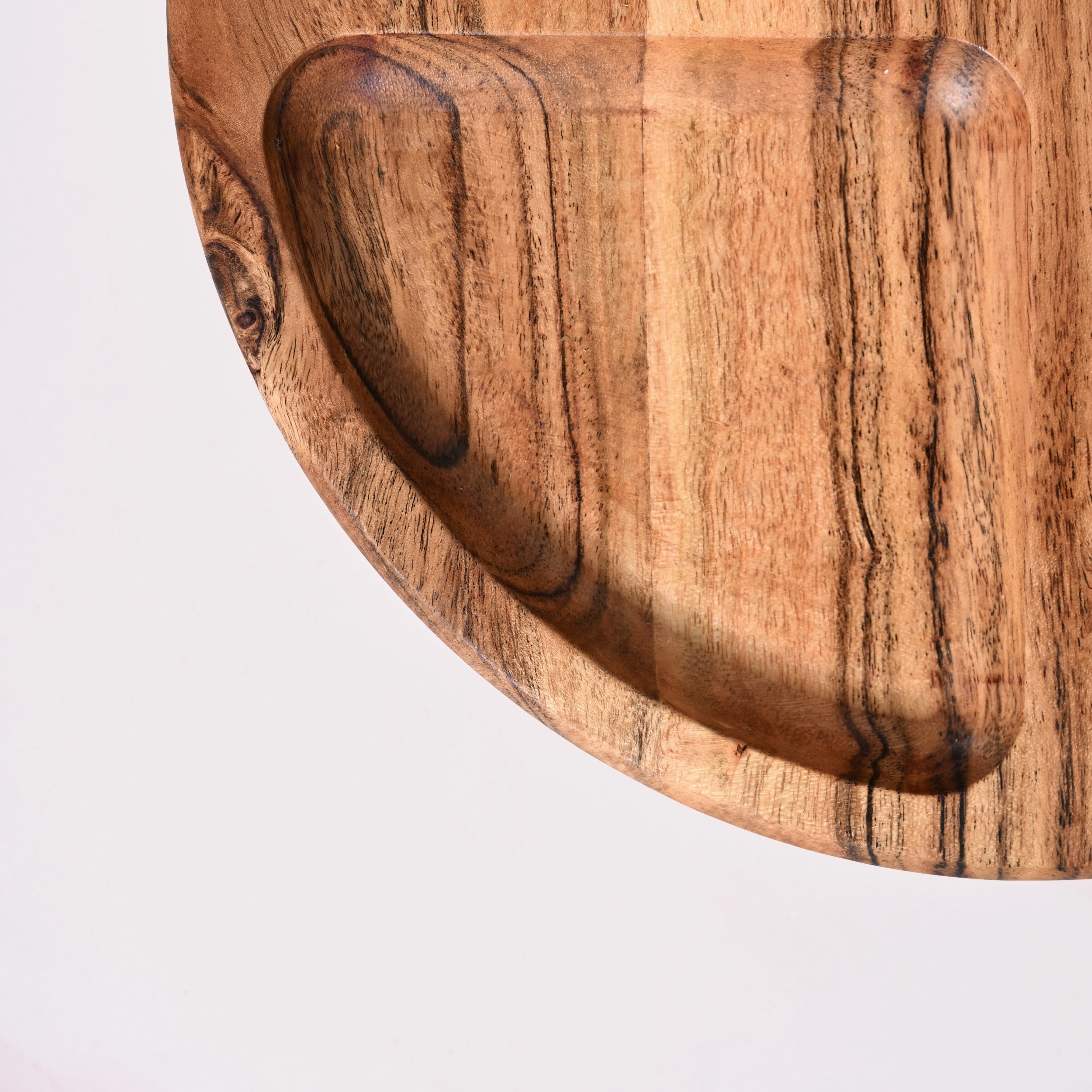 Sectioned Acacia Wood Lazy Susan Platter 30cm