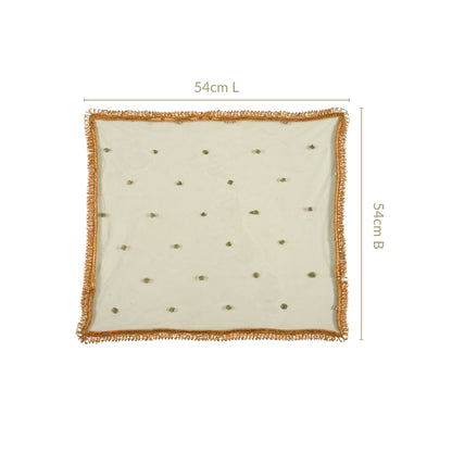 Sequinned Sage Thali Covers Set Of 2
