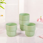 Serene Sage Stackable Ceramic Cup Set Of 4 280ml