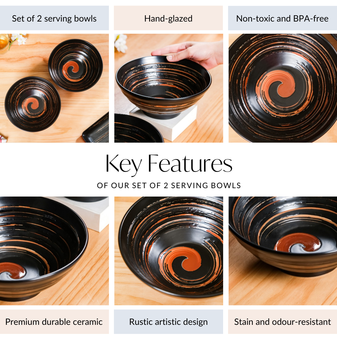 Exotic Serving Bowl Set Of 2 1200ml