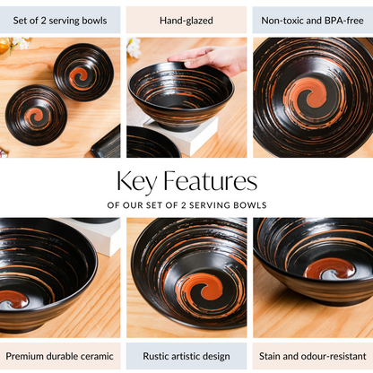 Exotic Serving Bowl Set Of 2 1200ml