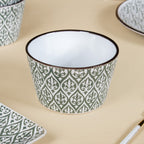 Baroque Set Of 4 Ceramic Serving Bowl Sage 650ml